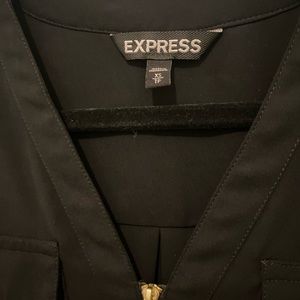 Express chiffon top with brass zipper